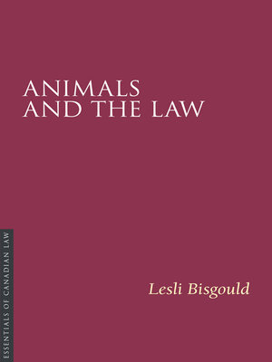 cover image of Animals and the Law